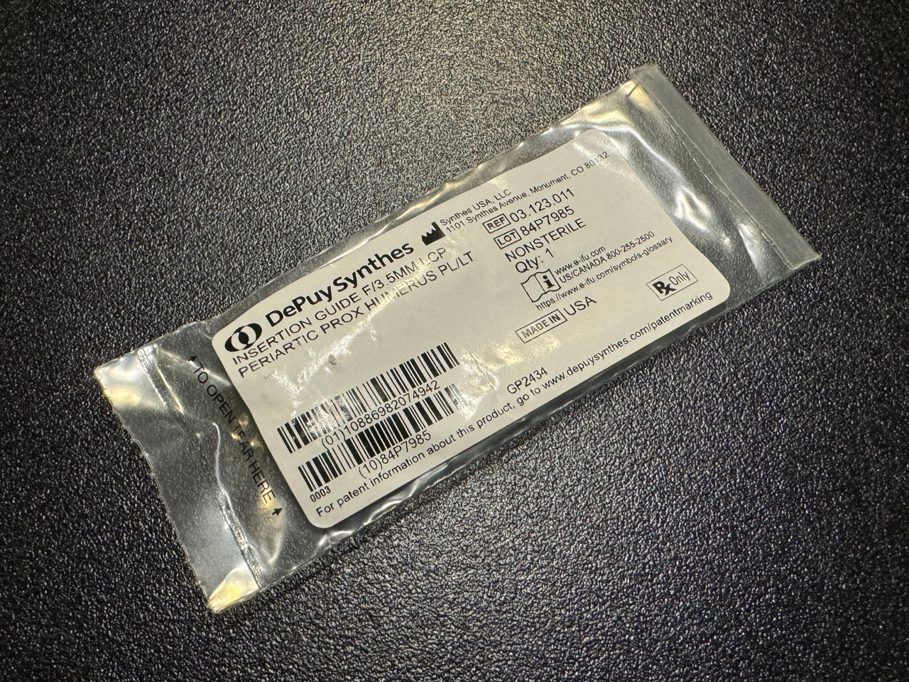 Synthes 03.123.011 Insertion Guide, for 3.5mm LCP Peri Prox Humerus Plate, Left