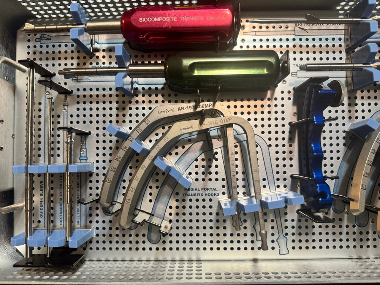 Left top tray photo of Arthrex AR-1978MPC Medial Portal Transfix System w/ ACL Instruments