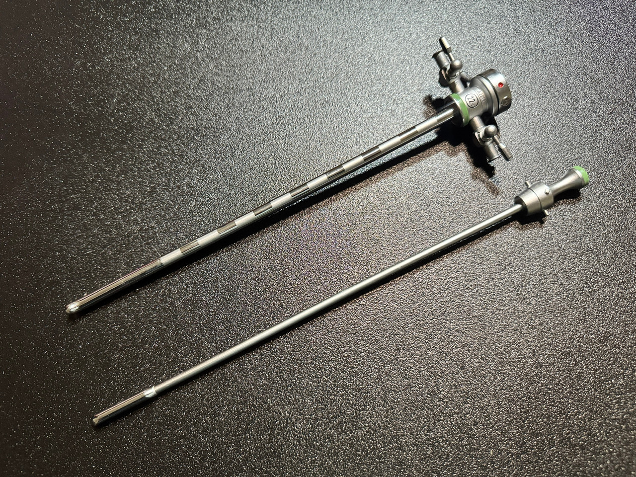 Two part photo of Olympus A2214 Cysto Sheath and Obturator, 22.5FR