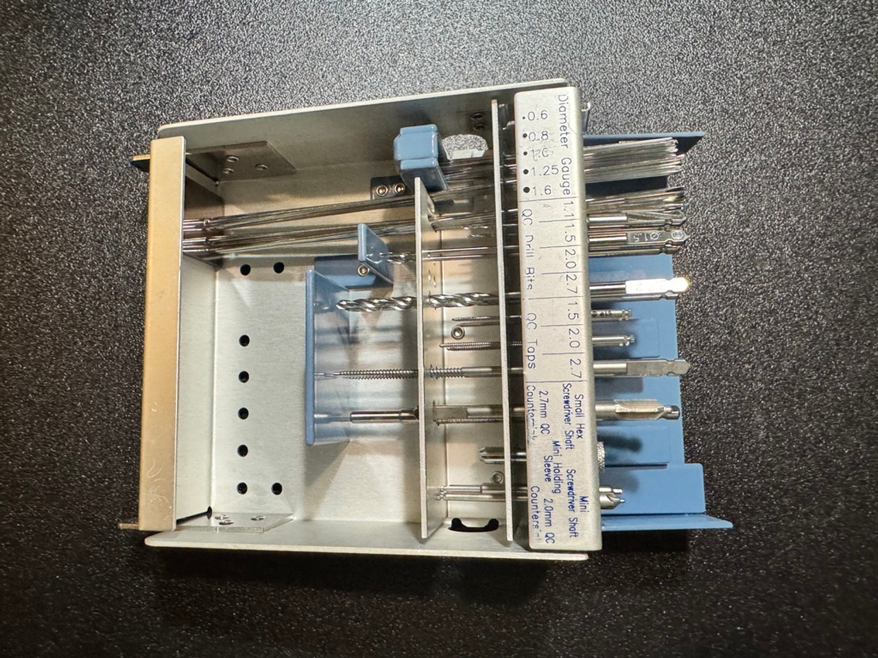 Drill and k-wire photo of Zimmer 4801-15 Mini Fragment Implant and Instrument Set