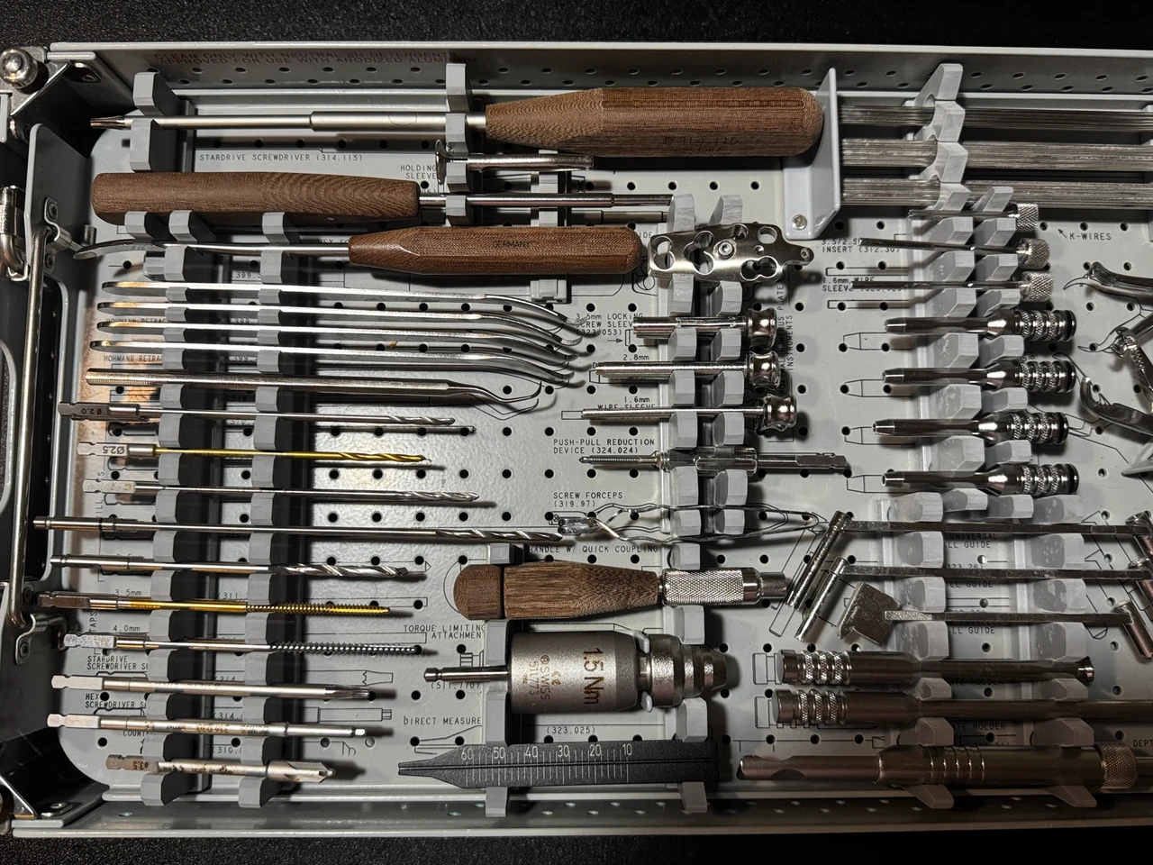 Left side instrument photo of Synthes 105.434 LCP Locking Small Fragment Instrument and Implant Set