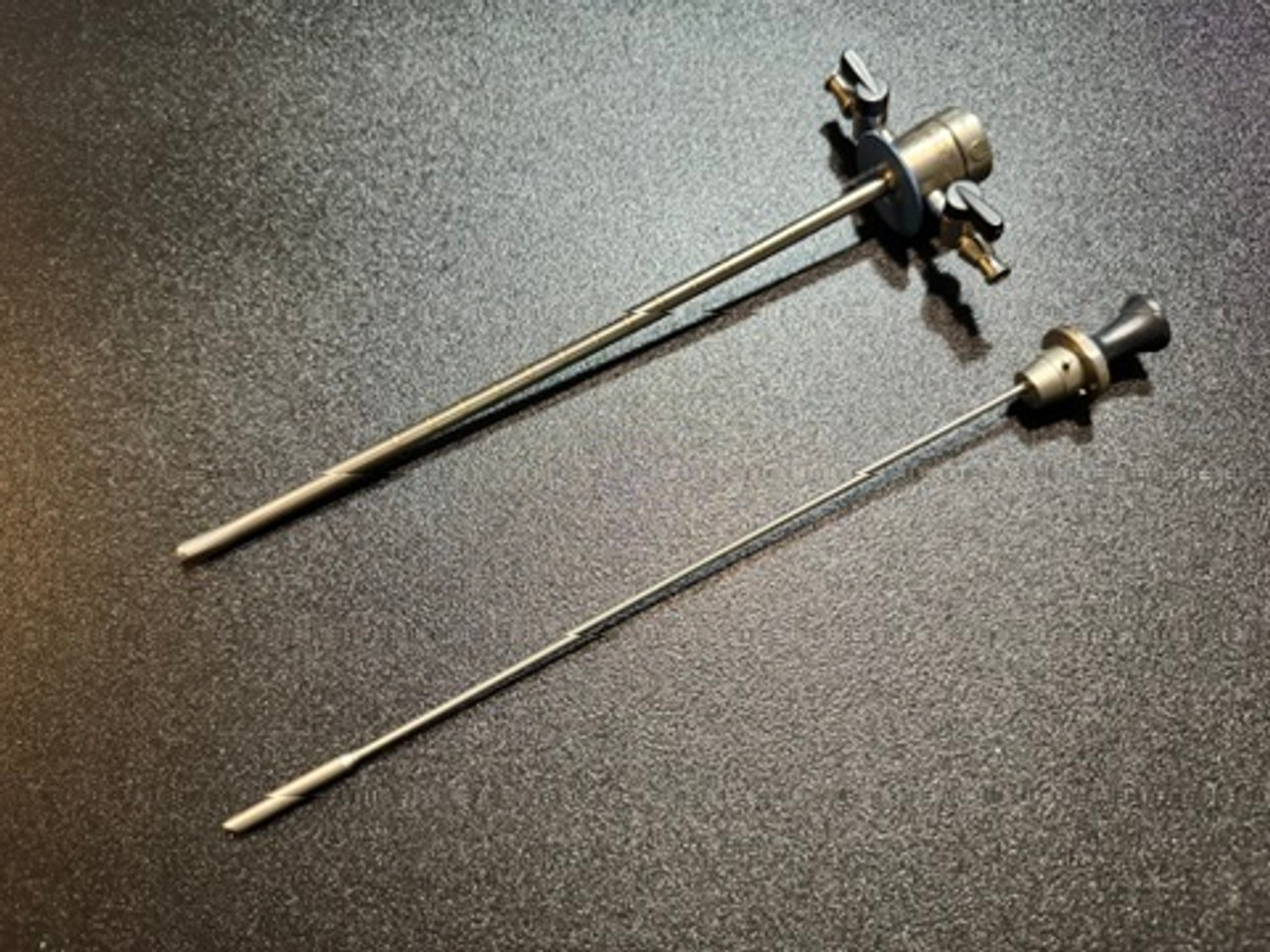 Two part photo of Olympus A20911A Cystoscopy Sheath & Obturator 17 FR