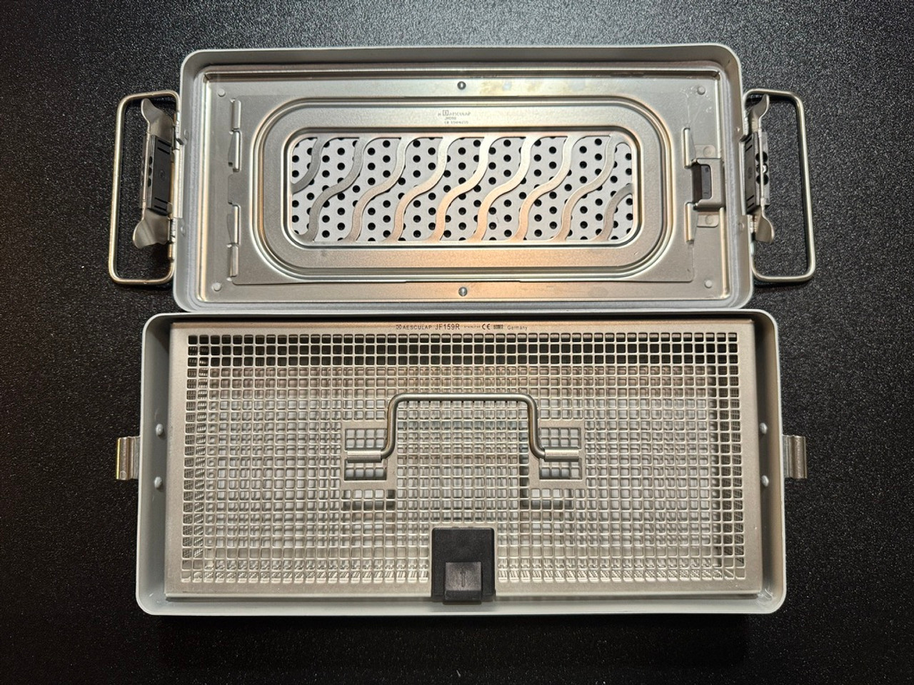 Open photo of Aesculap JK188 Mini-Size Sterilization Container 12.25" X 5.5" X 2.75"