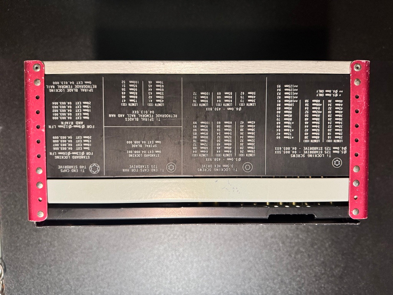 Rack photo of Synthes 690.502 Femoral and Hindfoot Nails-Ex Implants Set