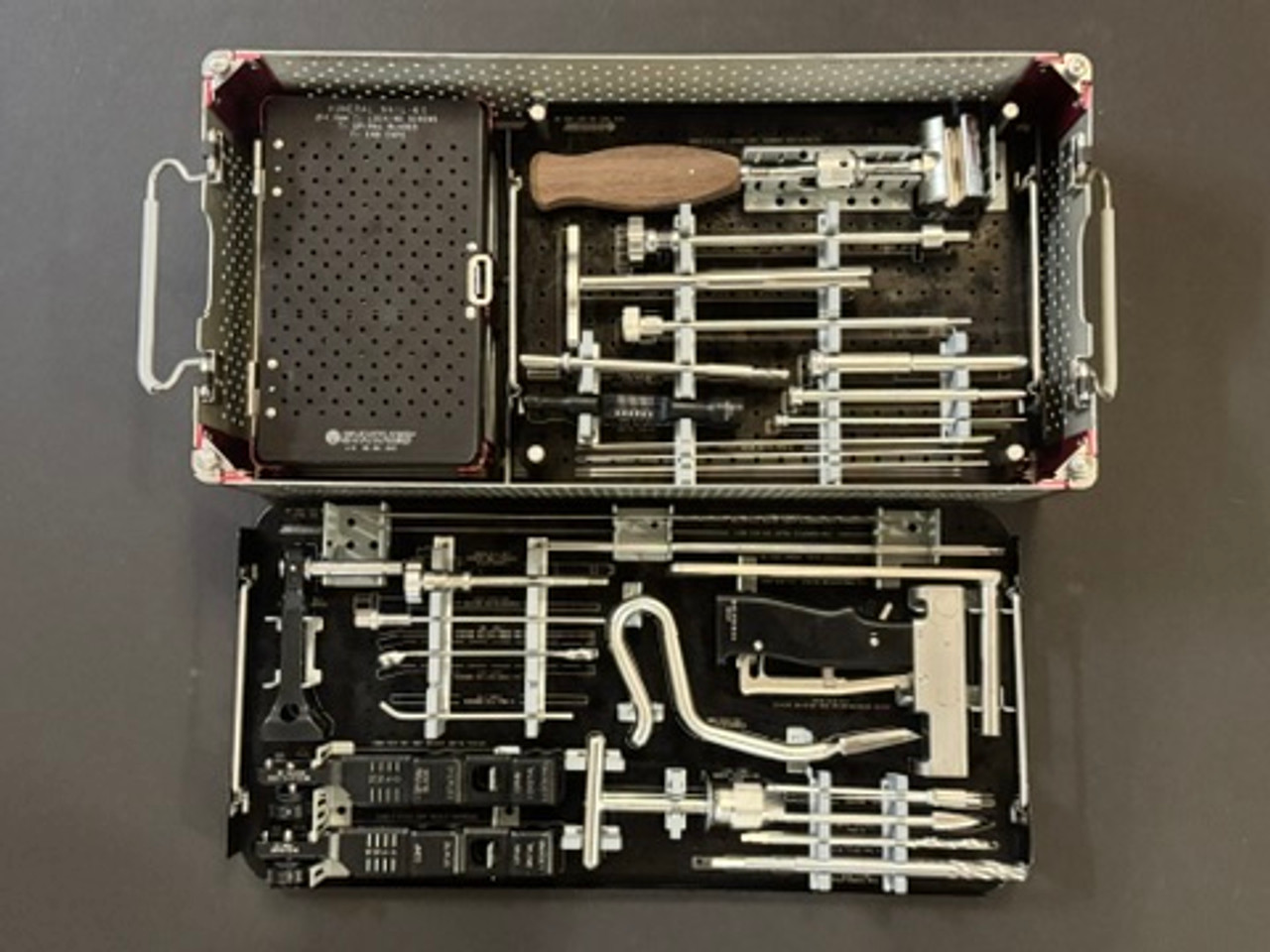 Two tray photo of Synthes 03.010.091 Expert Humeral Nail Implant and Instrument Set