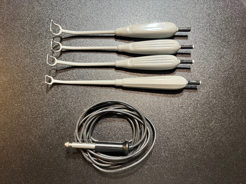 Instrument photo of Elmed 5890 Electrosurgical Reverse Angle Adenoid Curette Set