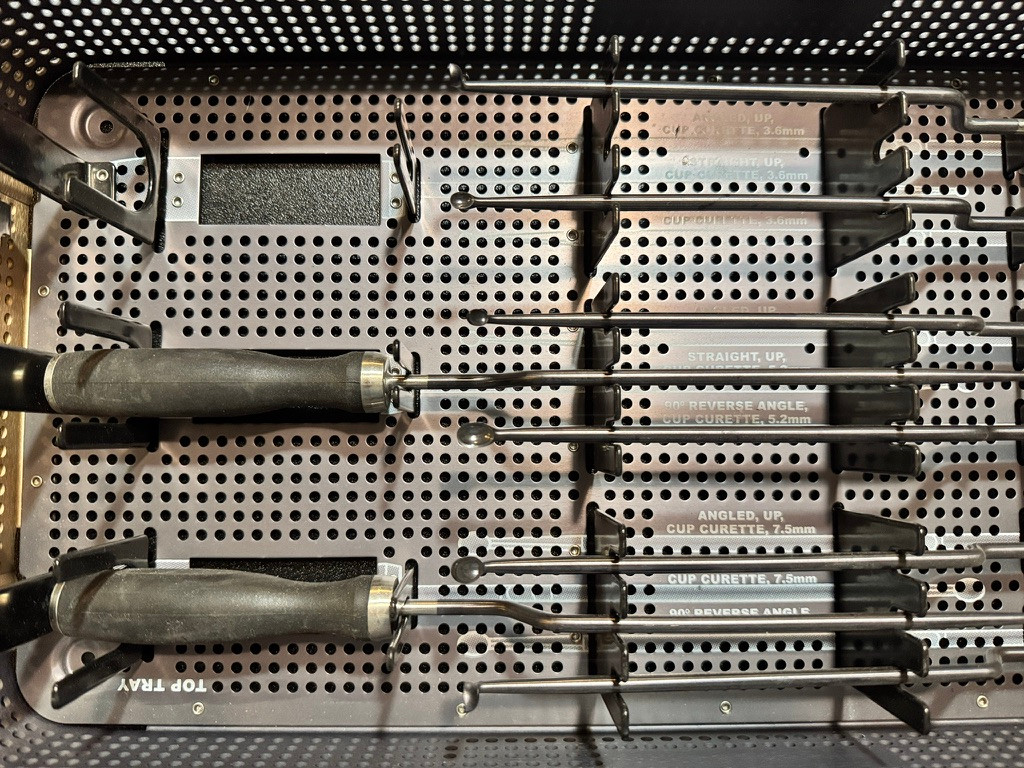 Left curette photo of Titan Spine Endoskeleton Micro Surgical Cervical Curette and Kerrison Set