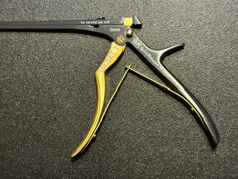 Handle photo of Vikon VK.J801QR QuickRelease Kerrison Rongeur, 1mm X 12mm, 40° Up, 8" Shaft