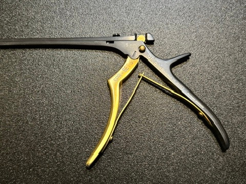 Handle photo of Vikon VK.J805CT QuickRelease Kerrison Rongeur, 5mm X 12mm, 40° Up, 8" Shaft