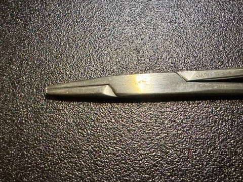 Jaw photo of Jarit 121-134 Crile-Wood Needle Holder, Carb-Bite, 10.5"