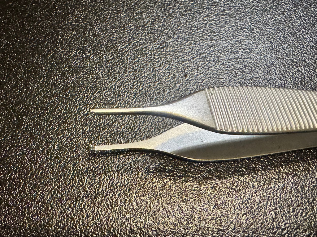 Jaw photo of Jarit 130-234 Adson Tissue Forceps, 1 X 2, 4.75"