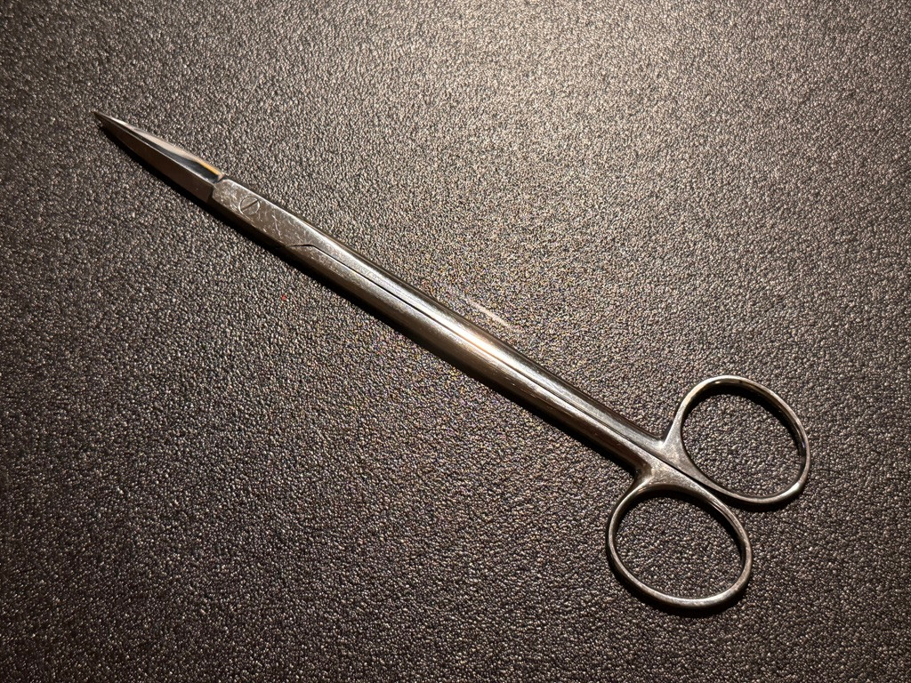 Handle photo of Padgett P0430 Cartilage Scissors, STR, Serrated, 7"