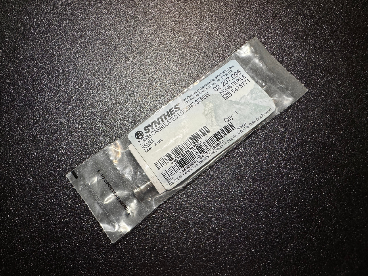 Photo of Synthes 02.207.095 7.3mm Cannulated Locking Screw 95mm