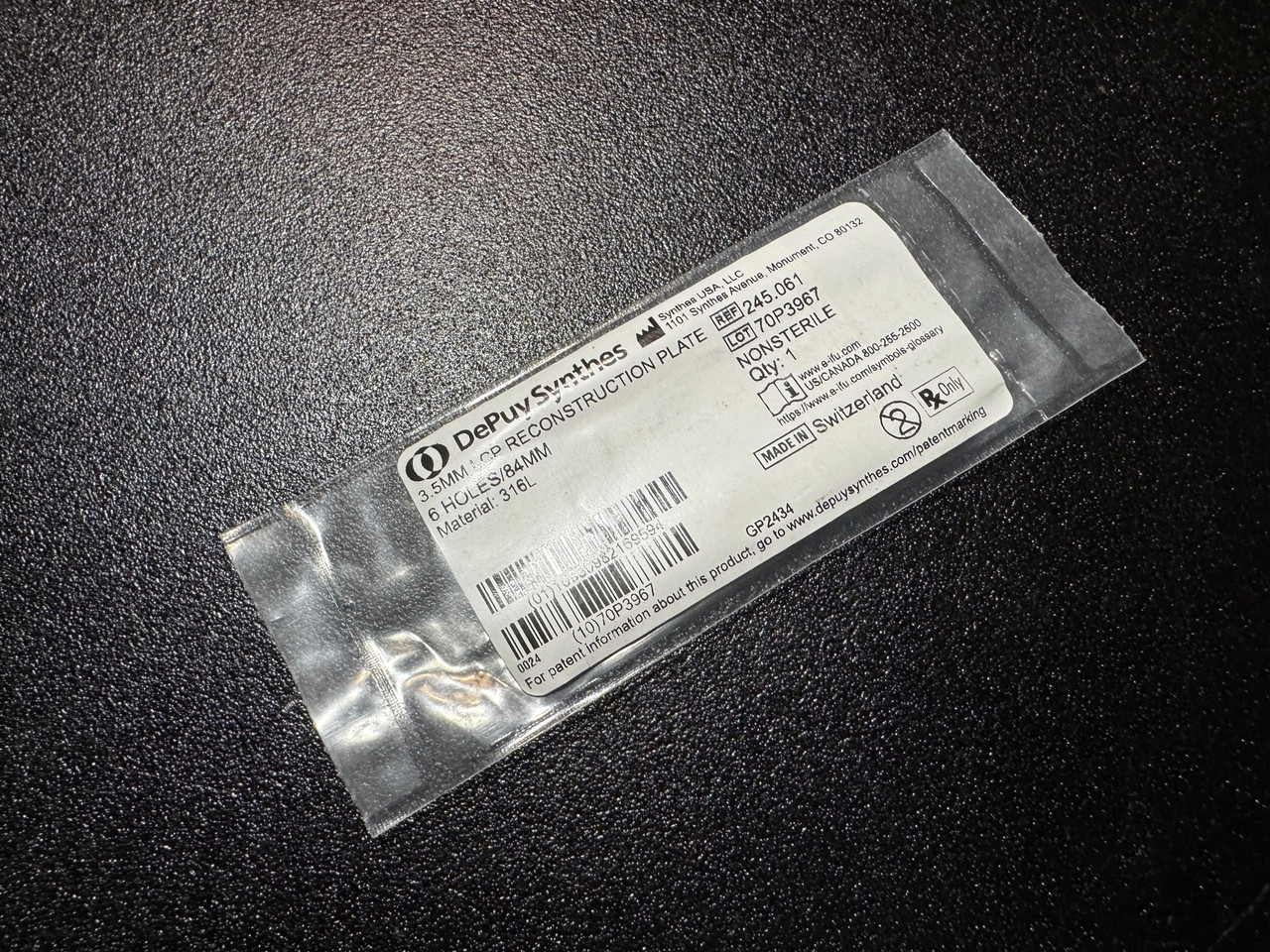 Photo of Synthes 245.061 3.5mm LCP Reconstruction Plate 84mm