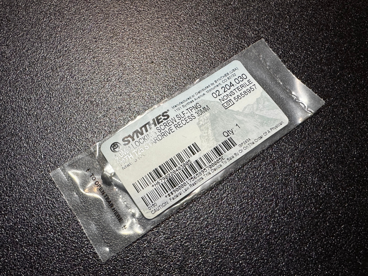 Photo of Synthes 02.204.030 4mm Locking, Self Tapping Screw, 30mm