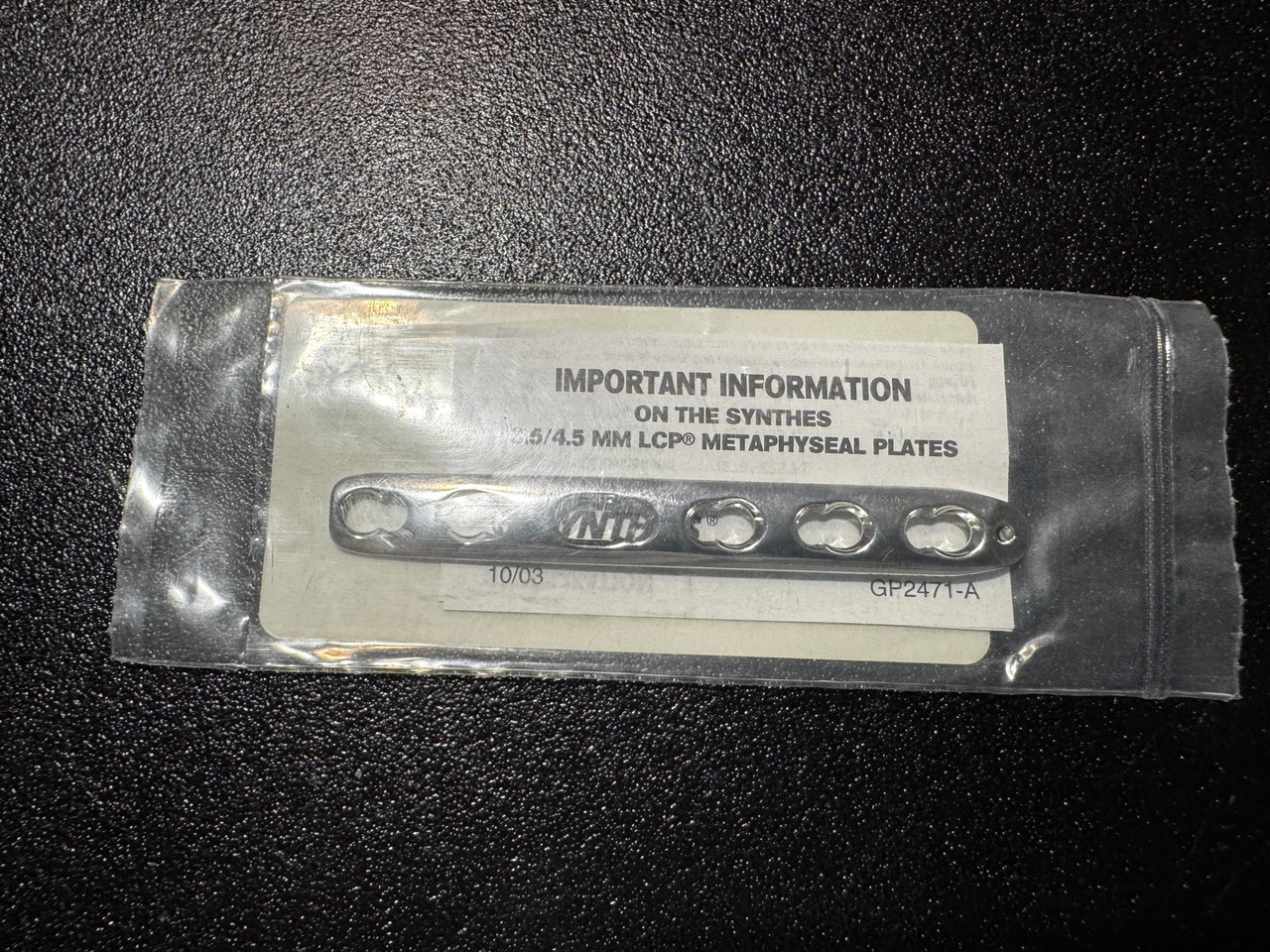 Plate photo of Synthes 223.406 3.5mm Metaphyseal Plate, 6H, 86mm