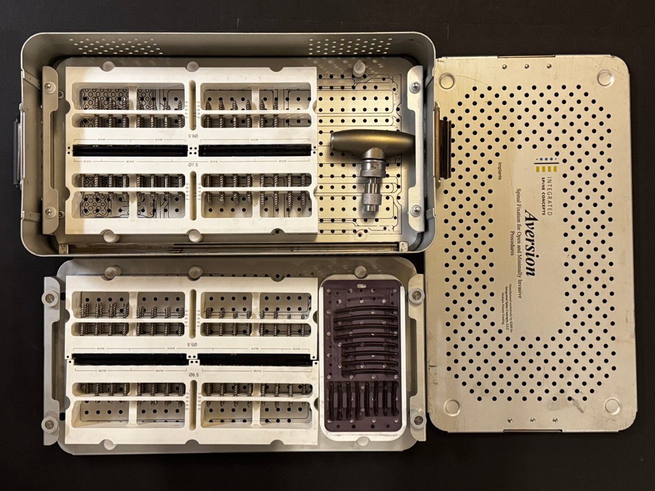 Implant case photo of Integrated Spine Concepts Aversion Spinal Fixation Implant & Instrument Set