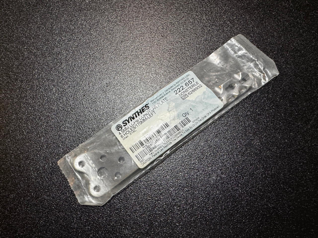 Photo of Synthes 222.657 4.5mm LCP Condylar Plate, 6H, Left, 170mm