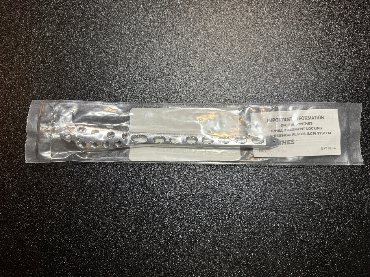 Plate photo of Synthes 239.908 3.5mm LCP Medial Distal Tibia Plate, 8H, Right, 168mm