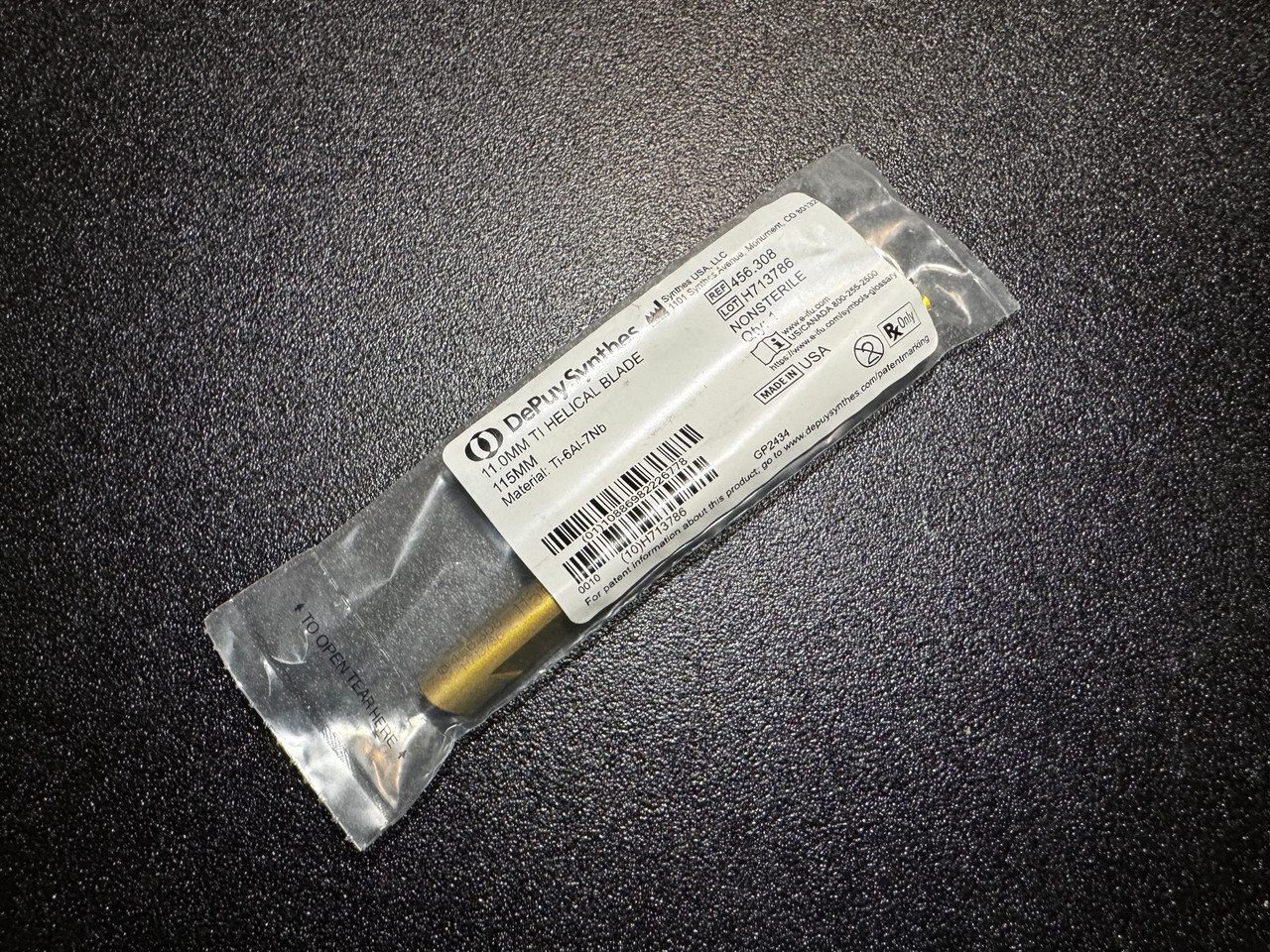 Photo of Synthes 456.308 11mm Titanium Helical Blade 115mm