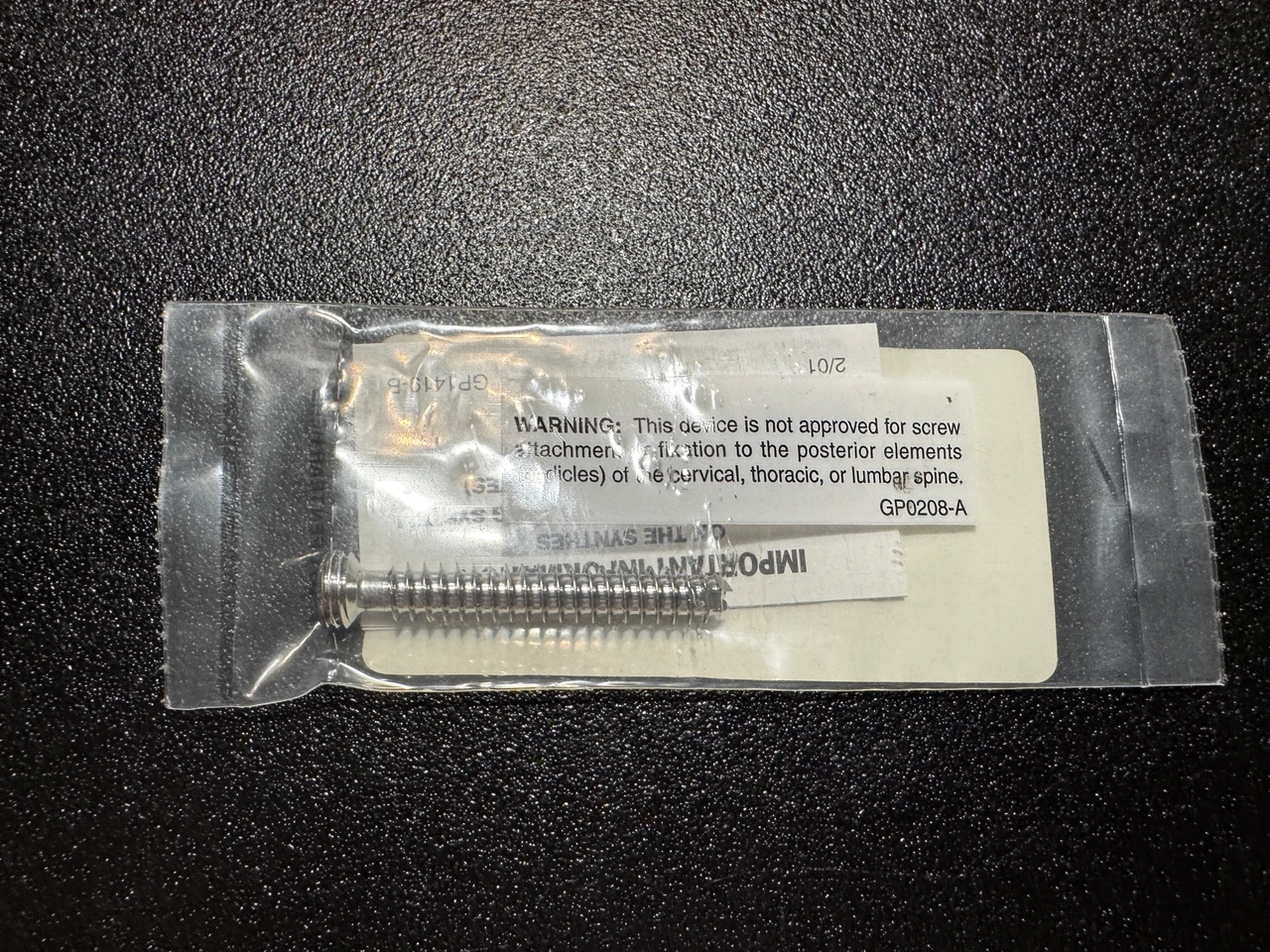 Screw photo of Synthes 02.207.050 7.3mm Cannulated Locking Screw 50mm