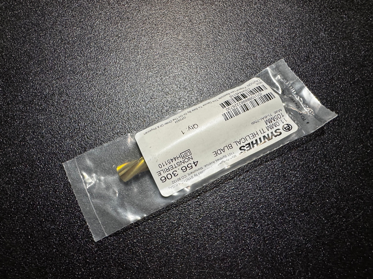 Photo of Synthes 456.306 11mm Titanium Helical Blade 105mm