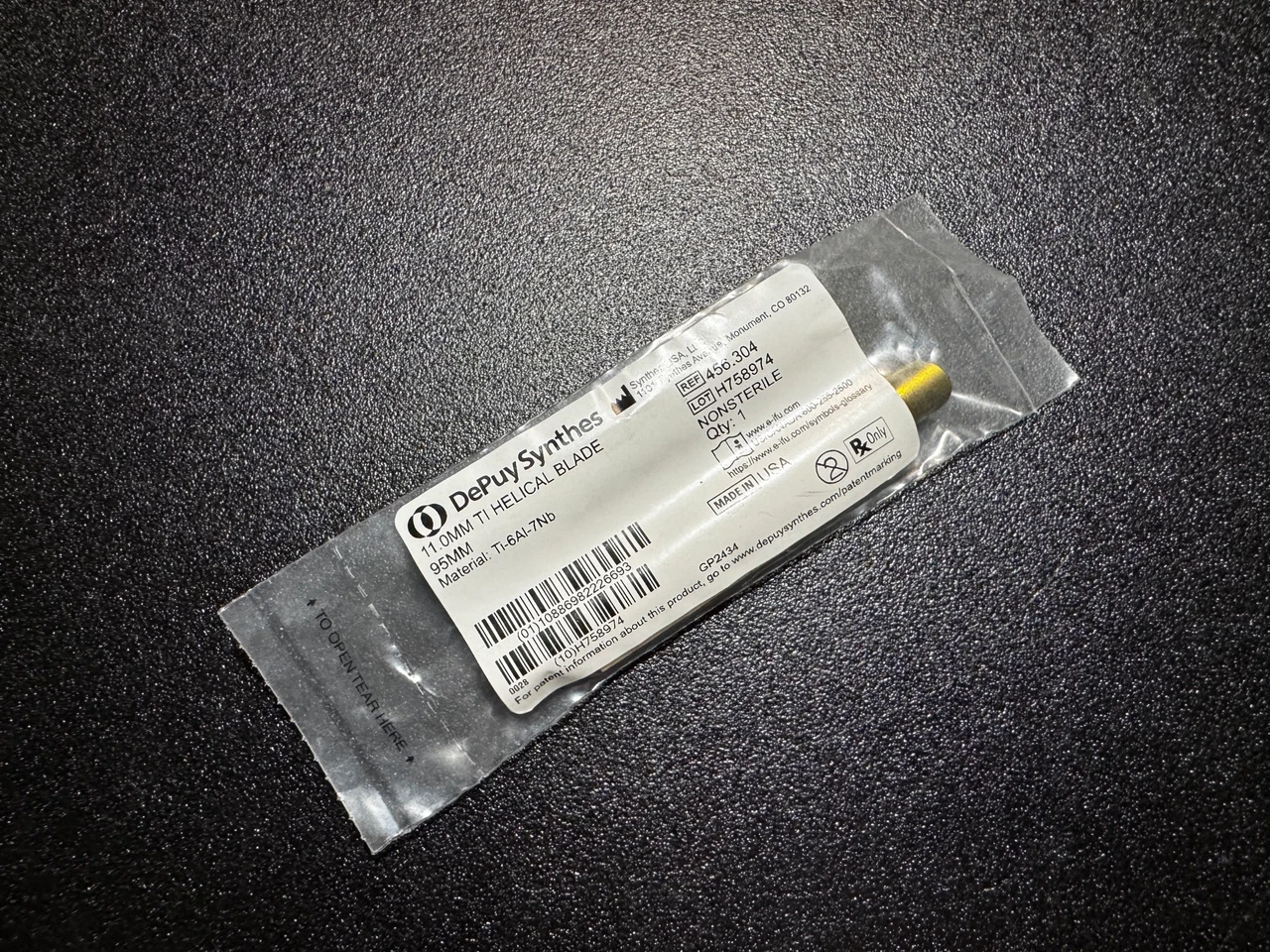 Photo of Synthes 456.304 11mm Titanium Helical Blade 95mm