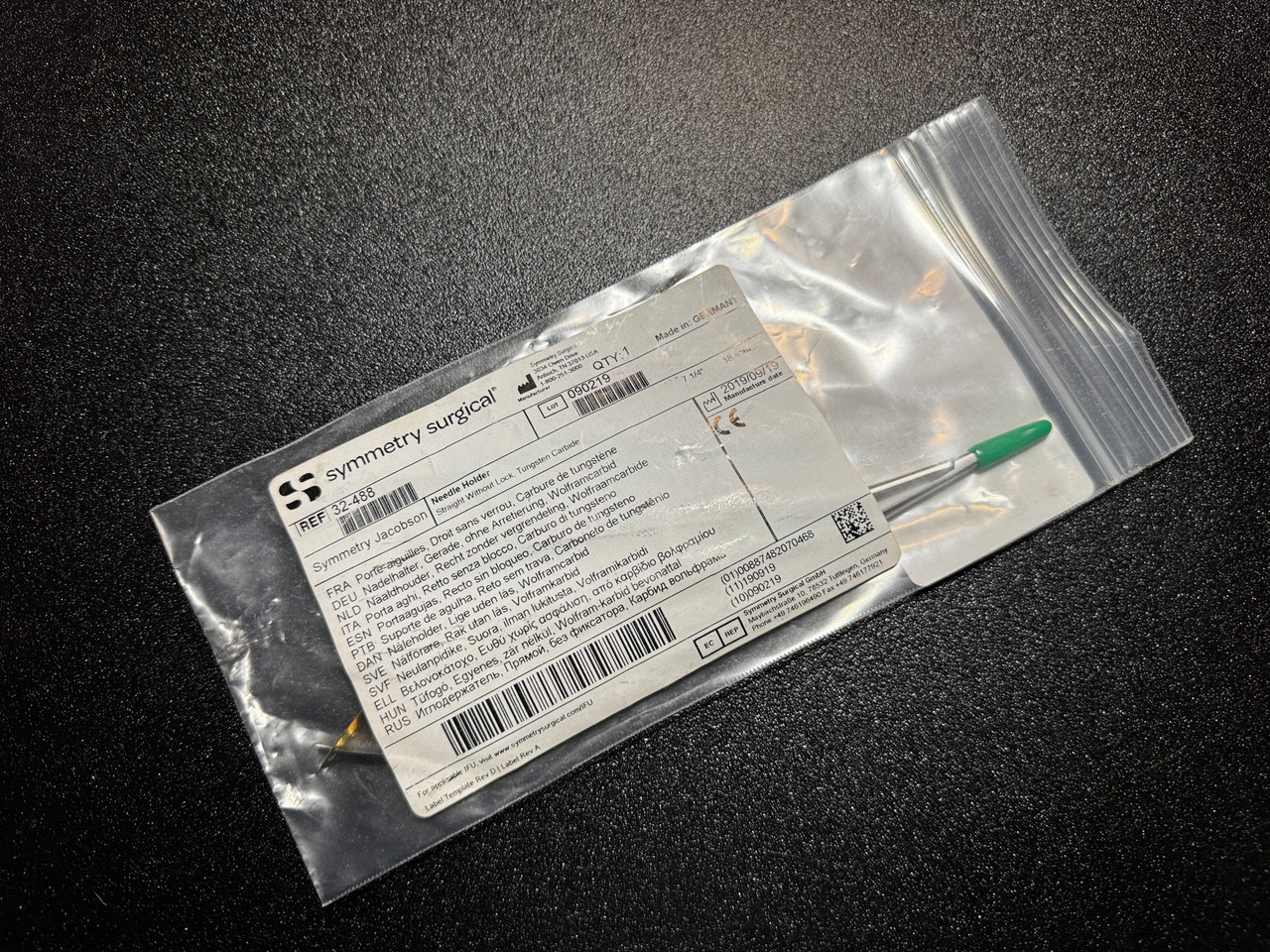 Package photo of Symmetry 32-488 Jacobson Micro Needle Holder, TC, STR, 7.25" (New)