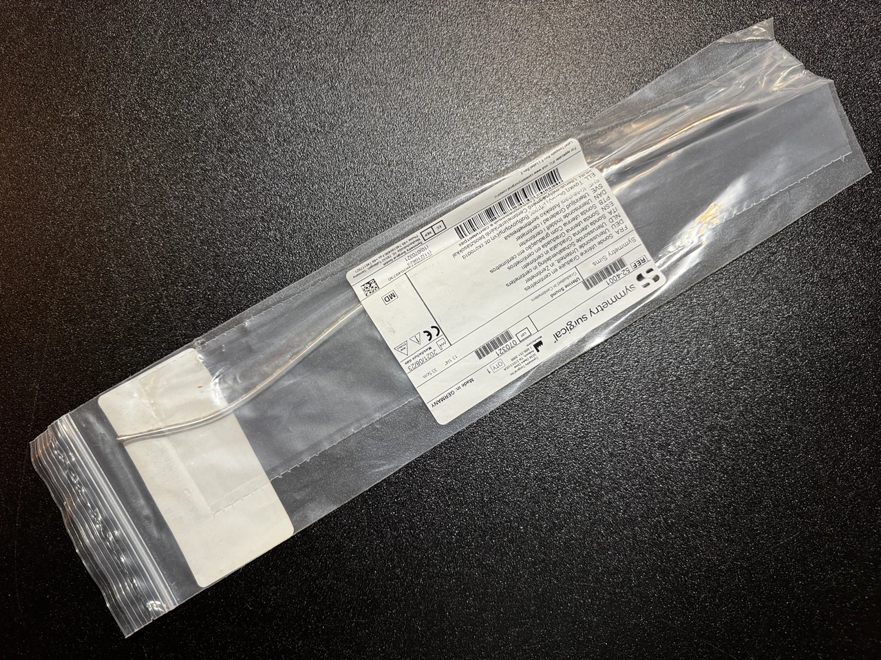 Package photo of Symmetry 52-4001 Sims Uterine Sound, Silver Plated, 34cm (New)