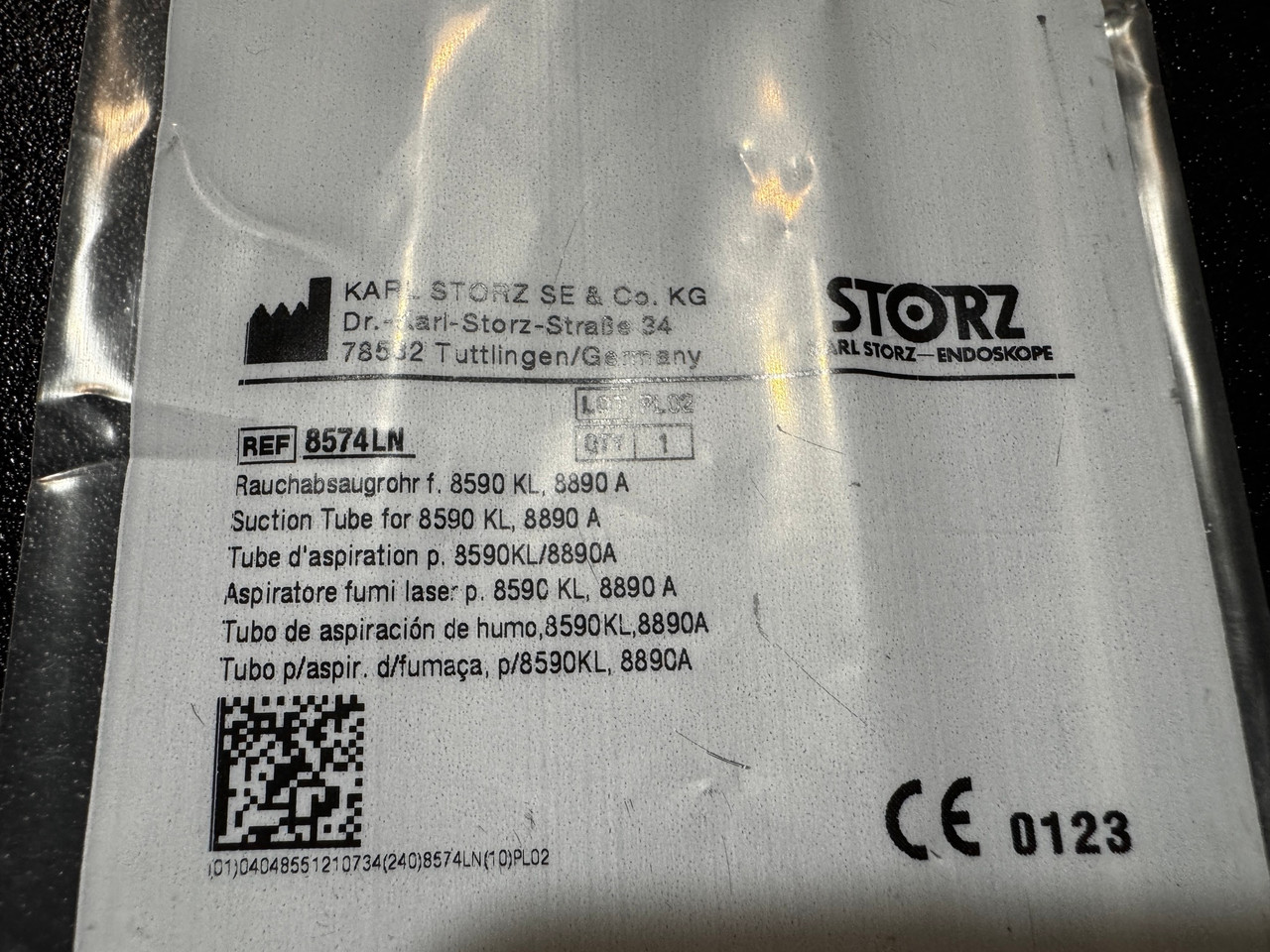 Package photo of Storz 8574LN Suction Tube 14 cm (New)