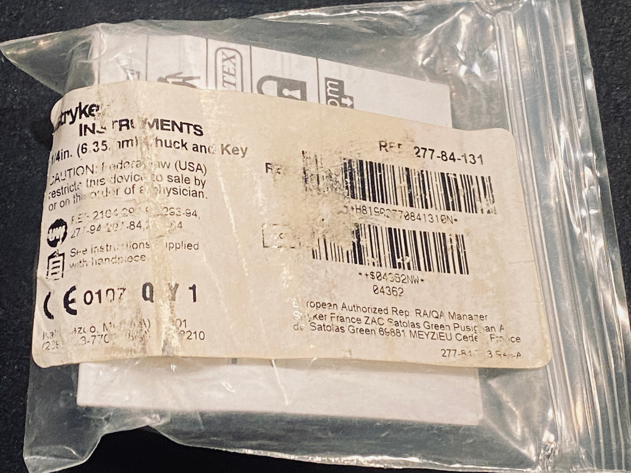 Stryker 277-84-131 Jacobs Drill Chuck 1/4