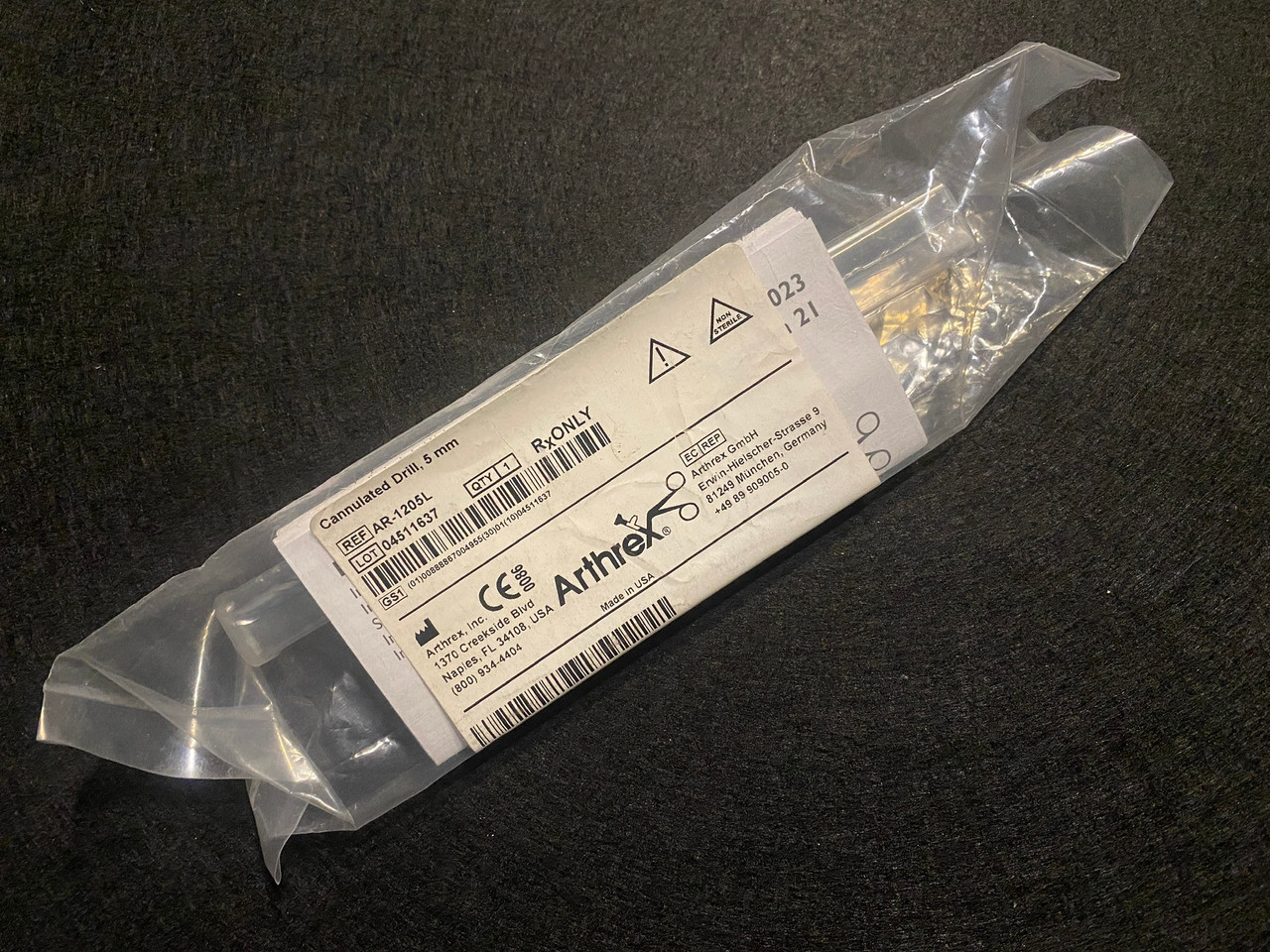 Photo of Arthrex AR-1205L Cannulated Drill, 5mm (NEW)
