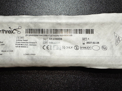 Label photo of Arthrex AR-8350DS Dissector Shaver Blade 3.5mm X 13cm Label photo of Arthrex AR-8350DS Dissector Shaver Blade 3.5mm X 13cm