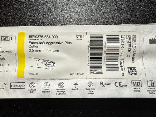 Label photo of Stryker 375-534-000 Formula Aggresive Plus Cutter Shaver Blade