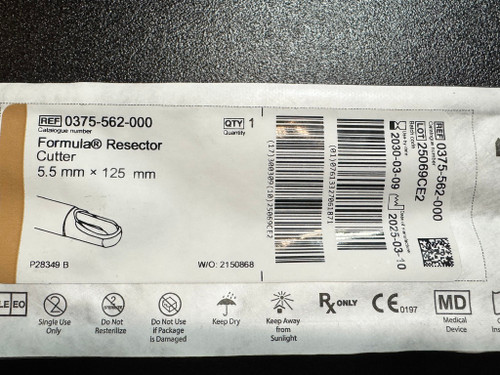 Label photo of Stryker 0375-562-000 Formula Resector Cutter Shaver Blade