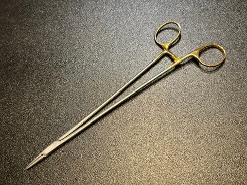 Photo of Aesculap BM052R Offset DeBakey Needle Holder, TC, 9.5"