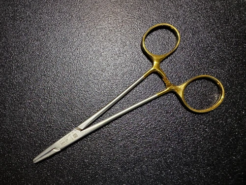 Photo of Aesculap BM012R Durogrip TC Halsey Needle Holder, 5 ⅛"