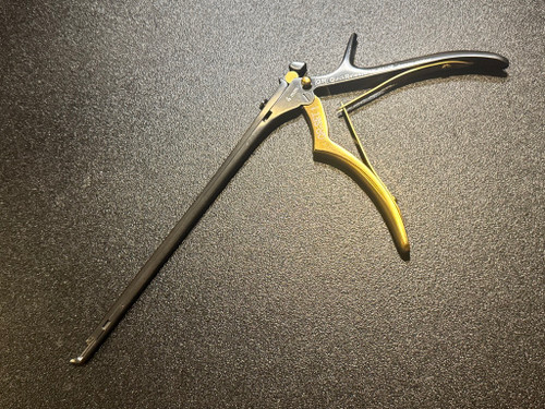 Photo of Vikon VK.J804QR Quickrelease Kerrison Rongeur, 4mm X 12mm, 40° Up, 8" Shaft