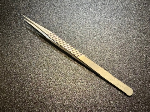 Handle photo of S&T JF-3-18NM Non-Magnetic Micro Forceps, 0.3mm Tips, 7"