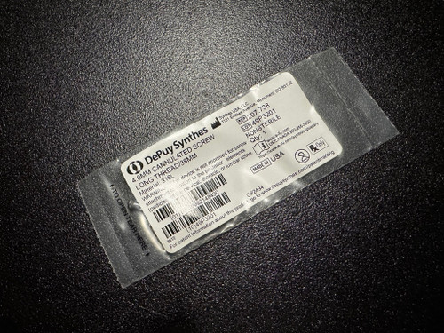 Photo of Synthes 207.738 4.0mm Cannulated Screw, Long-Thread, 38mm
