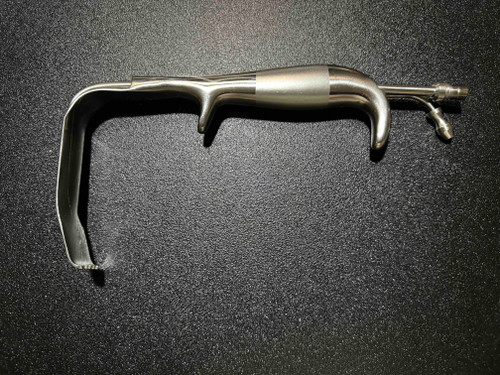 Side photo of Black & Black Surgical B61087 Tebbetts Fiber Optic Retractor w/ Teeth, 9cm X 24mm