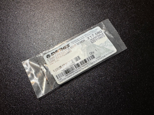 Photo of Synthes 217.080 6.5mm Cancellous Screw 32mm Thread, 80mm