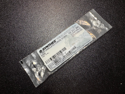 Photo of Synthes 02.207.280 7.3mm Cannulated Conical Screw 80mm