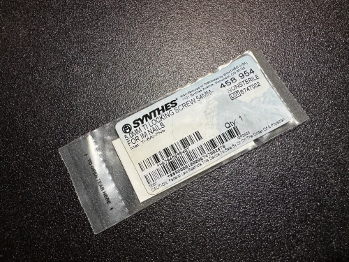 Photo of Synthes 458.954 5.0mm Titanium Locking Screw 54mm