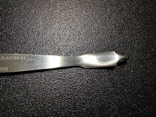 10mm end photo of Arthrex AR-18700-53 Hohmann Retractor, Double Ended, 6mm/10mm