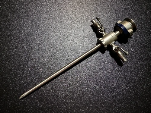 Assembled photo of Storz 28131CR Arthroscopic Rotating High-Flow Sheath & Obturator 5.5mm