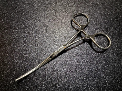 Photo of Symmetry 55-4021 DeBakey Ring Handle Bulldog Clamp, S-Curved, 5"