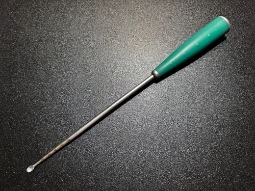 Photo of Medtronic X1007074 Straight Cup, Toothed Spinal Curette, 6mm, 12.5"