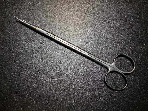 Handle photo of Symmetry 224.56.77 Potts Tenotomy Ceramic Coated Scissors, TC, CVD, 8"