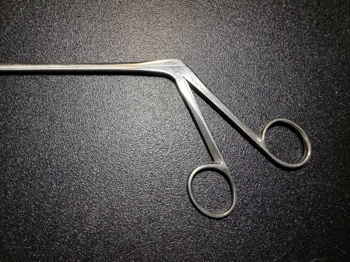 Handle photo of V. Mueller NL6225-003 Cushing Spinal Rongeur, ANG Down, 1.5mm, 7"